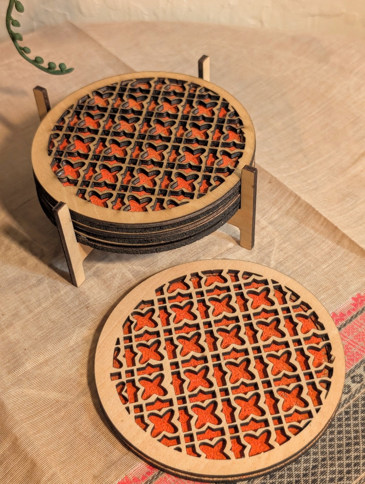 Geometric Weave Coaster Set