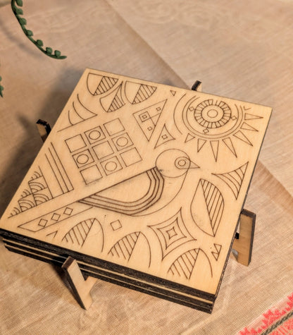 Folk Art Coaster Set