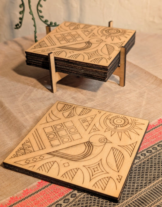 Folk Art Coaster Set