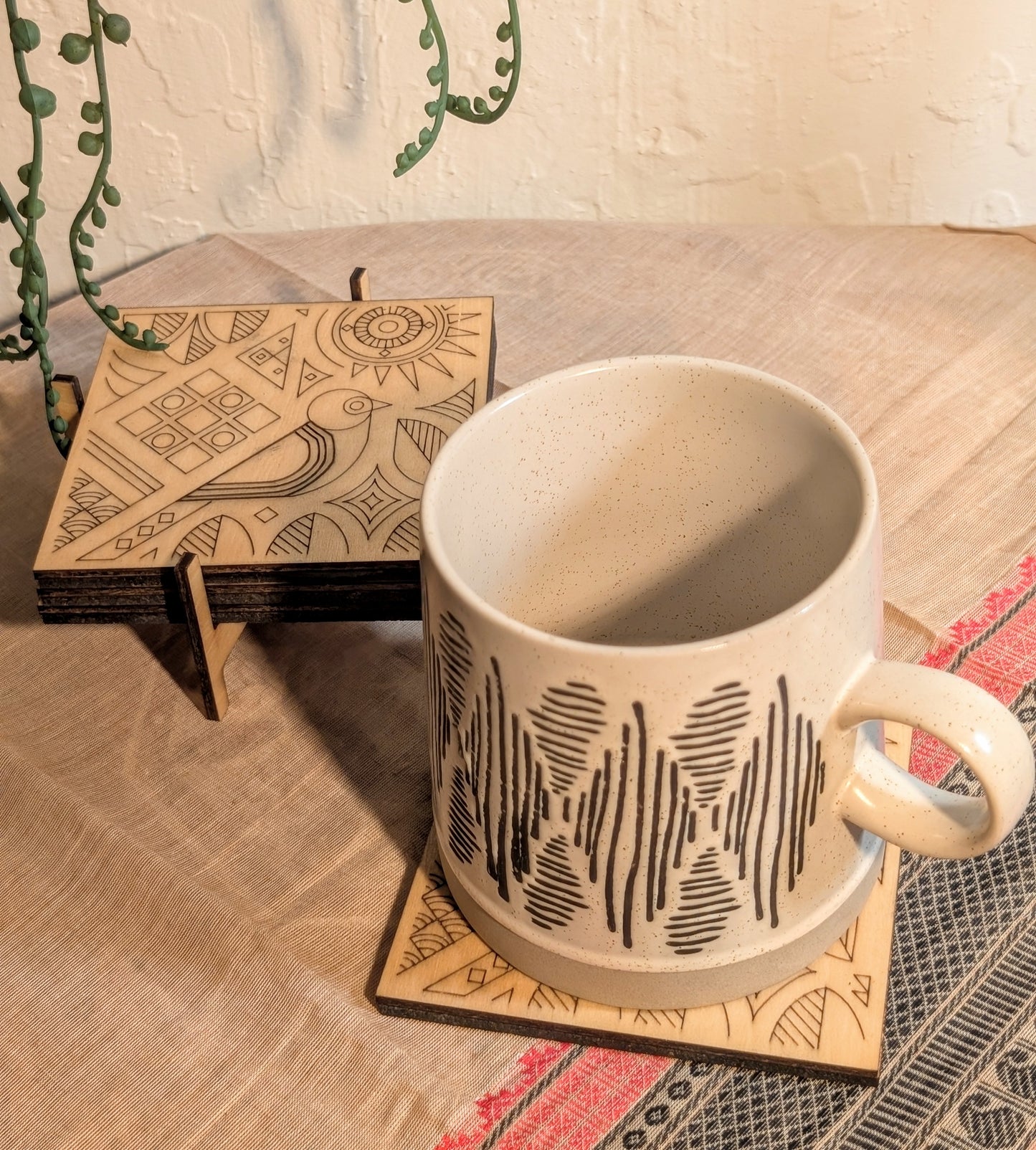 Folk Art Coaster Set