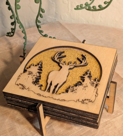 Woodland Stag Coaster Set
